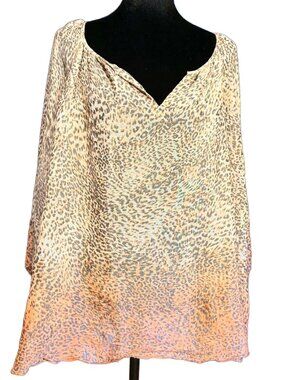 Zac & Rachel Ombr Leopard Semi-Sheer Blouse